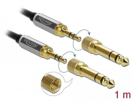 EAN 4043619857852 - DeLOCK 85785 cable de audio 1 m 3,5mm Negro, Gris imagen 2