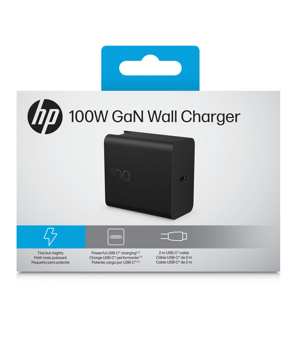 EAN 0199764412355 - HP 100W GaN Wall Charger adaptador e inversor de corriente Interior Negro imagen 11