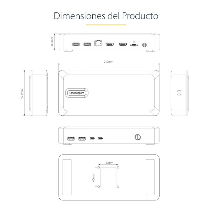 EAN 0065030902878 - StarTech.com 155UE-USB4-DOCK base para portátil y replicador de puertos Alámbrico Plata imagen 19
