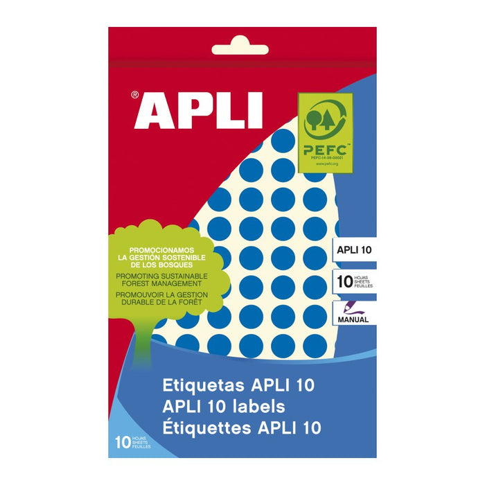 EAN 8410782027317 - APLI 02731 etiqueta autoadhesiva Alrededor Permanente Azul 1008 pieza(s) imagen 1