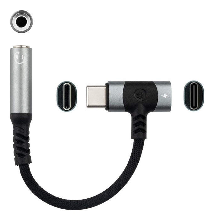EAN 8433281017436 - Nanocable 10.24.1207 cambiador de género para cable USB-C + USB-C 3.5 mm Negro imagen 2