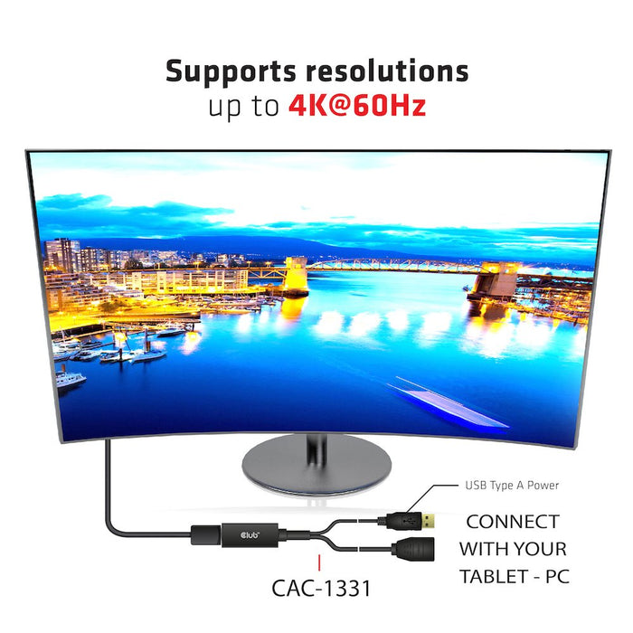EAN 8719214471484 - CLUB3D HDMI 2.0 TO DISPLAYPORT 1.2 4K60HZ HDR M/F ACTIVE ADAPTER Negro imagen 4
