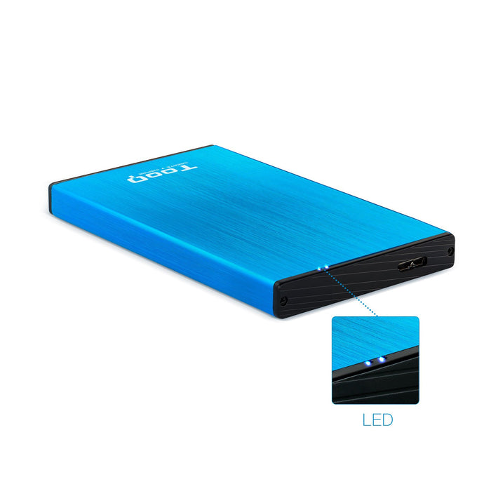 EAN 8433281009639 - TooQ TQE-2527BL caja para disco duro externo Caja de disco duro (HDD) Negro, Azul 2.5" imagen 3