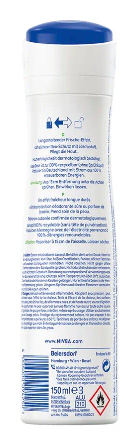 EAN 4006000094250 - NIVEA Fresh Pure Deo Spray Mujeres Desodorante en spray 150 ml 1 pieza(s) imagen 2