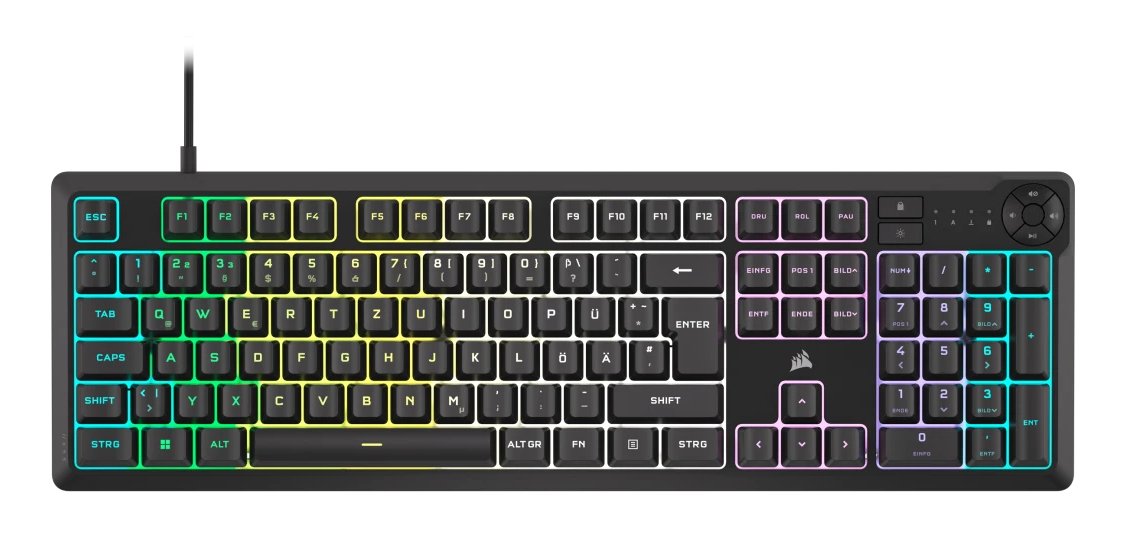 EAN 840006666486 - Corsair K55 CORE RGB teclado Juego USB QWERTZ Alemán Negro imagen 1