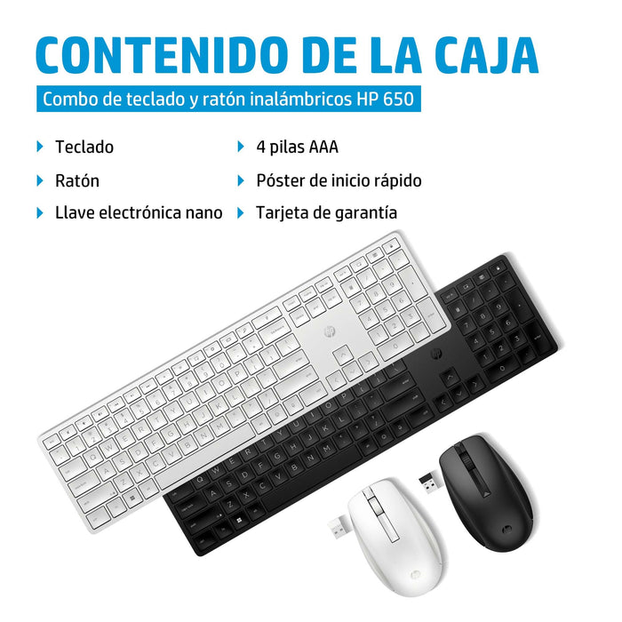 EAN 0196188141083 - HP 650 Wireless Keyboard and Mouse Combo Black teclado Ratón incluido Hogar RF inalámbrico Negro imagen 4