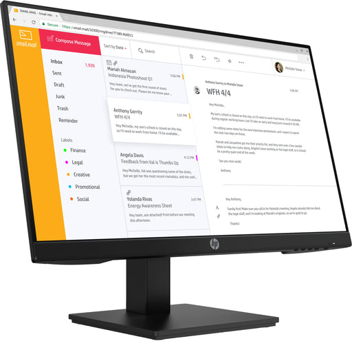 EAN 0193905753130 - HP P24h G4 FHD Height-Adjust Monitor - SING pantalla para PC 60,5 cm (23.8") 1920 x 1080 Pixeles Full HD  imagen 2
