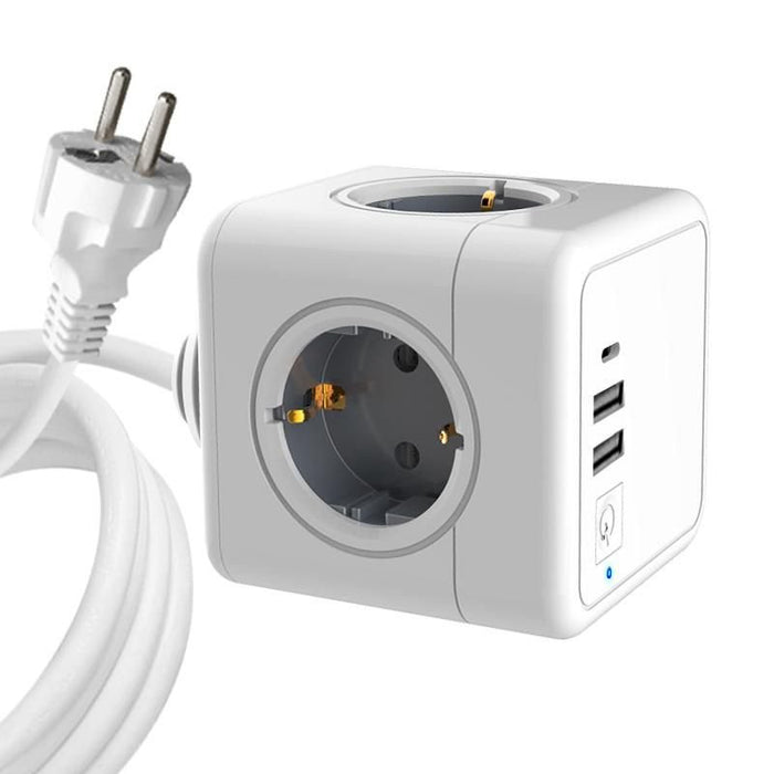EAN 5704174884767 - Microconnect MC-CUBE015USBC base múltiple 1,5 m 4 salidas AC Interior Blanco imagen 1