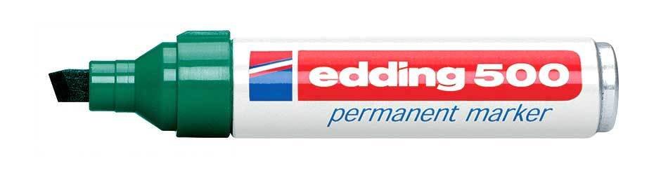EAN 4004764329656 - Edding 500 marcador permanente Punta de cincel Verde 10 pieza(s) imagen 1