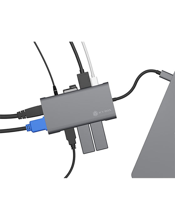 EAN 4250078168966 - ICY BOX IB-DK4040-CPD Alámbrico USB 3.2 Gen 1 (3.1 Gen 1) Type-C Antracita, Negro imagen 7