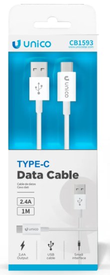 EAN 8052705419818 - UNICO CB1593 cable USB 1 m USB A USB C Blanco imagen 3