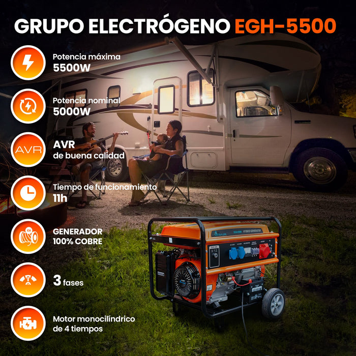 EAN 5905090330370 - Extralink EX.30370 motor-generador 5000 W 25 L Gas natural, Gas licuado del petróleo (LPG), Gasolina Negr imagen 16