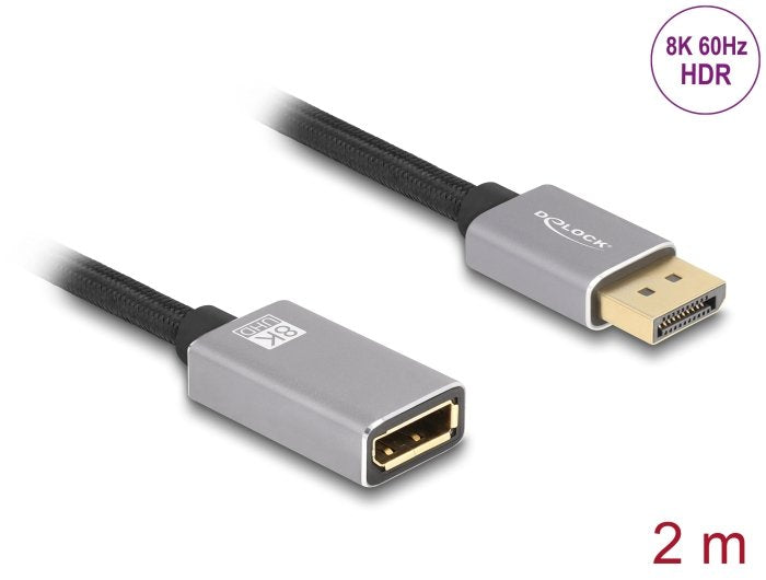 EAN 4043619810802 - DeLOCK 81080 cable DisplayPort 2 m Gris, Negro imagen 2