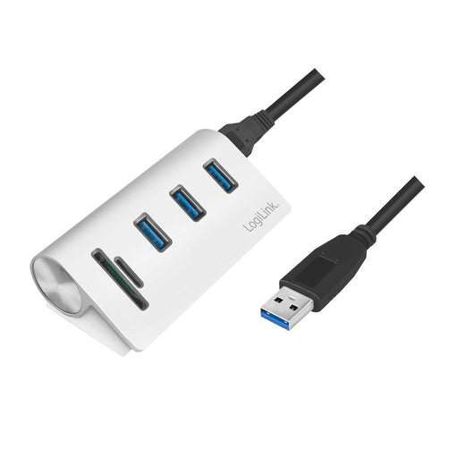 EAN 4052792053029 - LogiLink CR0045 hub de interfaz USB 3.2 Gen 1 (3.1 Gen 1) Type-A 5000 Mbit/s Plata imagen 1