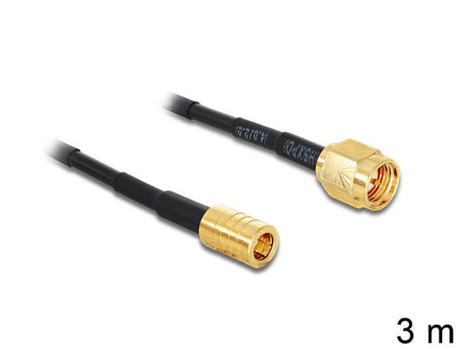 EAN 4043619886470 - DeLOCK 88647 cable coaxial RG-174 3 m SMA SMB Negro imagen 1