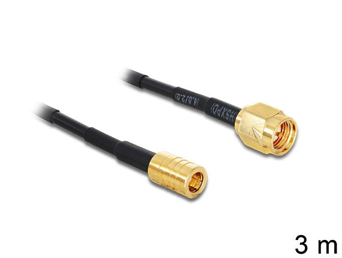 EAN 4043619886470 - DeLOCK 88647 cable coaxial RG-174 3 m SMA SMB Negro imagen 1