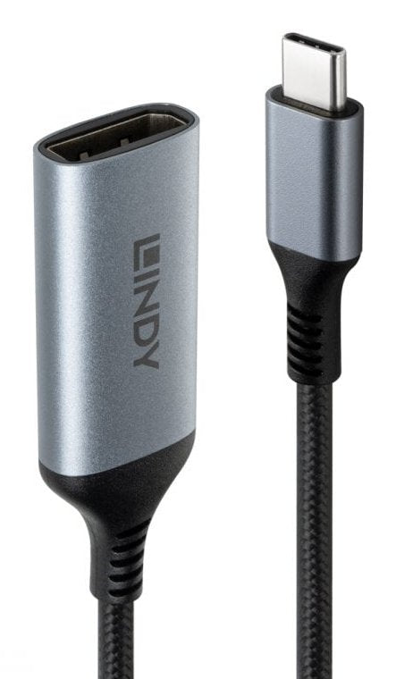 EAN 4002888434263 - Lindy 43426 adaptador de cable de vídeo 0,15 m USB Tipo C DisplayPort Gris, Negro imagen 1
