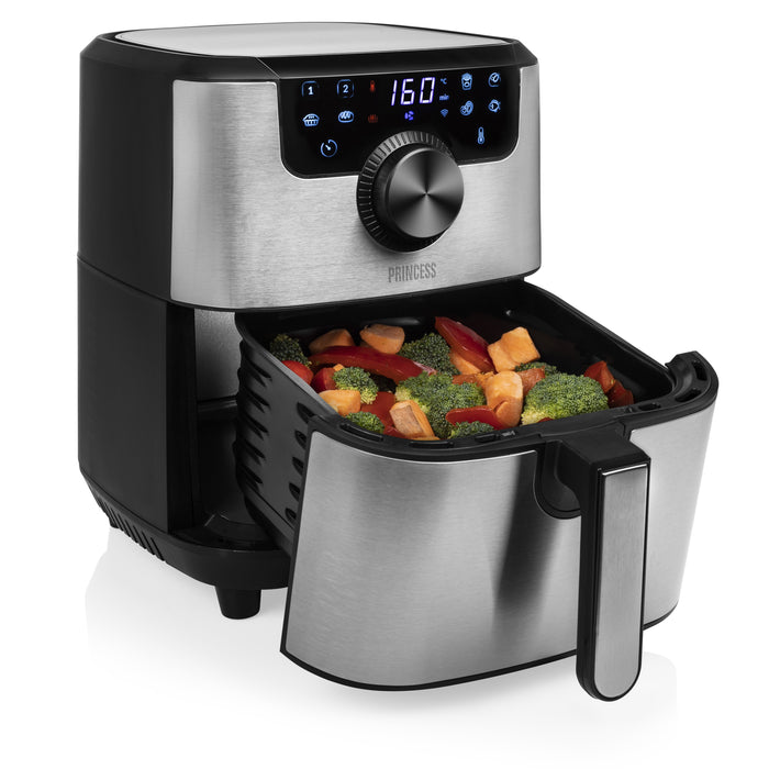 EAN 8713016091123 - Princess 182037 Sencillo 4,5 L Independiente 1500 W Freidora de aire caliente Plata imagen 14