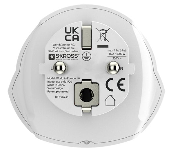 EAN 7640326820383 - Skross 1.500266-E adaptador de enchufe eléctrico Tipo F Universal Blanco imagen 5