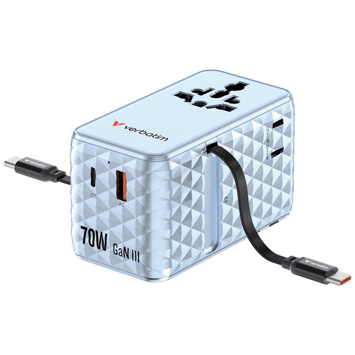 EAN 23942301875 - Verbatim Charge 'n' Travel 70W Universal Azul Corriente alterna Carga rápida Interior imagen 3