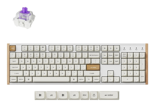 EAN 4894979016829 - Keychron K10 HE teclado Juego USB + RF Wireless + Bluetooth QWERTY Inglés Blanco, Madera imagen 1