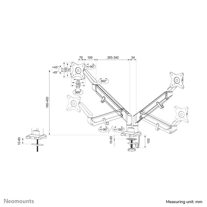 EAN 8717371449223 - Neomounts DS70-810BL2 soporte para monitor 81,3 cm (32") Escritorio Negro imagen 20
