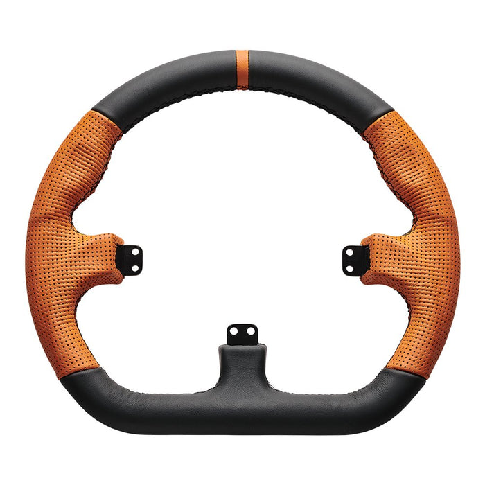 EAN 1230000121774 - Asetek Closed D Orange Leather Rim Volante de carreras imagen 1