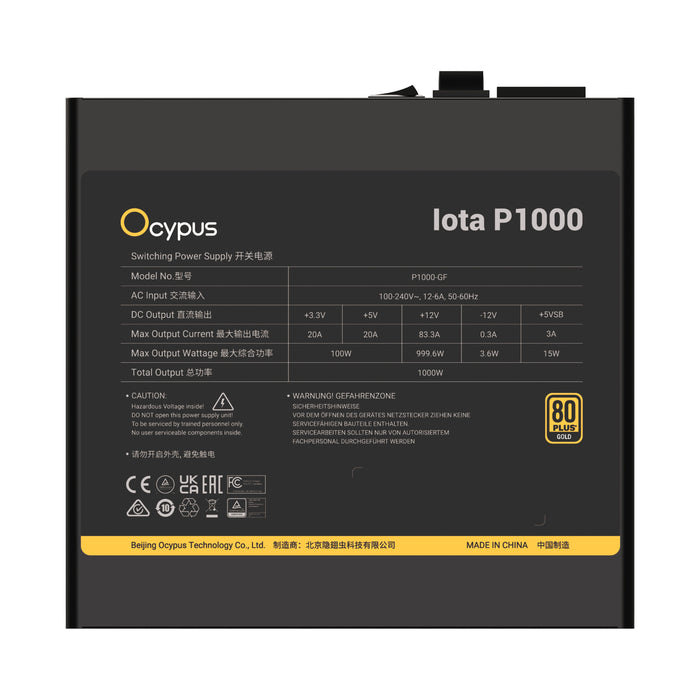 EAN 6977414880679 - Ocypus Iota P1000 unidad de fuente de alimentación 1000 W 24-pin ATX ATX Negro imagen 5