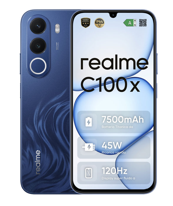 EAN 6941764489851 - realme C100x 17,3 cm (6.8") Android 16.0 4G USB Tipo C 4 GB 256 GB 7500 mAh Azul imagen 1