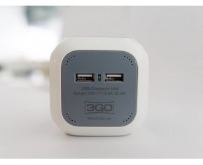 EAN 8436531550424 - 3GO REG4CUBEUSB base múltiple 1,4 m 4 salidas AC Interior Gris, Blanco imagen 4