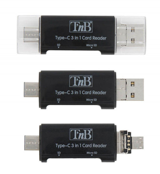 EAN 3303170084861 - T'nB TCREAD3IN1 lector de tarjeta USB 3.2 Gen 1 (3.1 Gen 1) Type-C Negro imagen 2