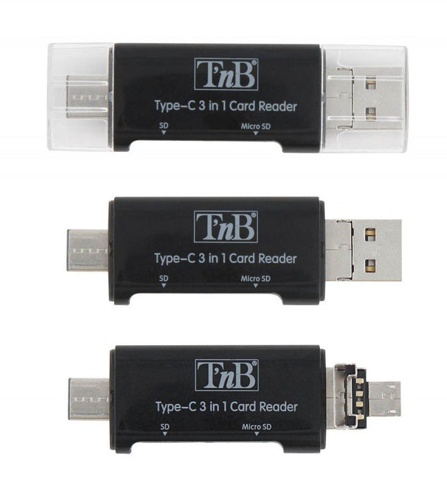 EAN 3303170084861 - T'nB TCREAD3IN1 lector de tarjeta USB 3.2 Gen 1 (3.1 Gen 1) Type-C Negro imagen 2