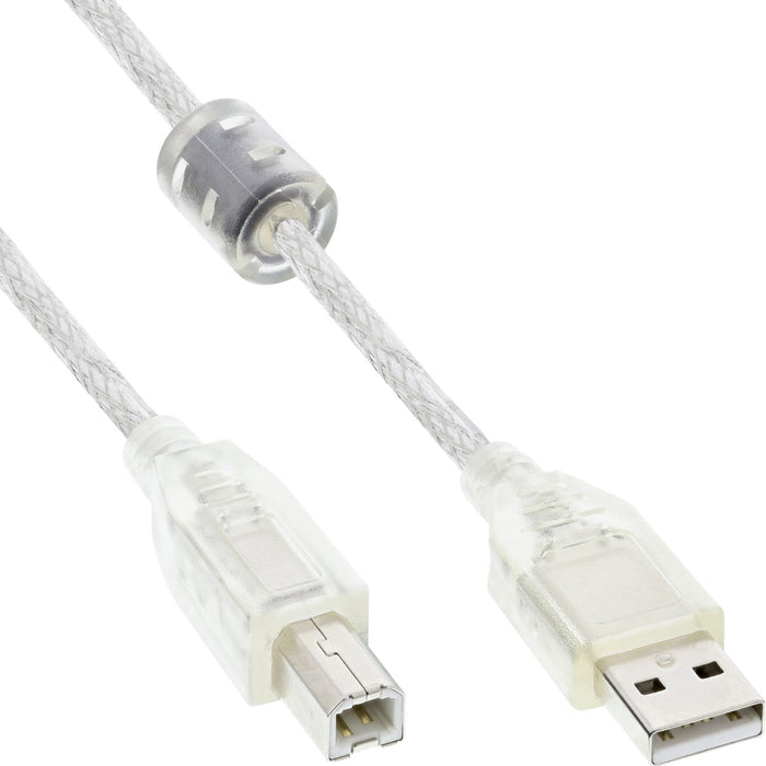 EAN 4043718021048 - InLine 34555 cable USB 5 m USB A USB B 0,48 Gbit/s Transparente imagen 1