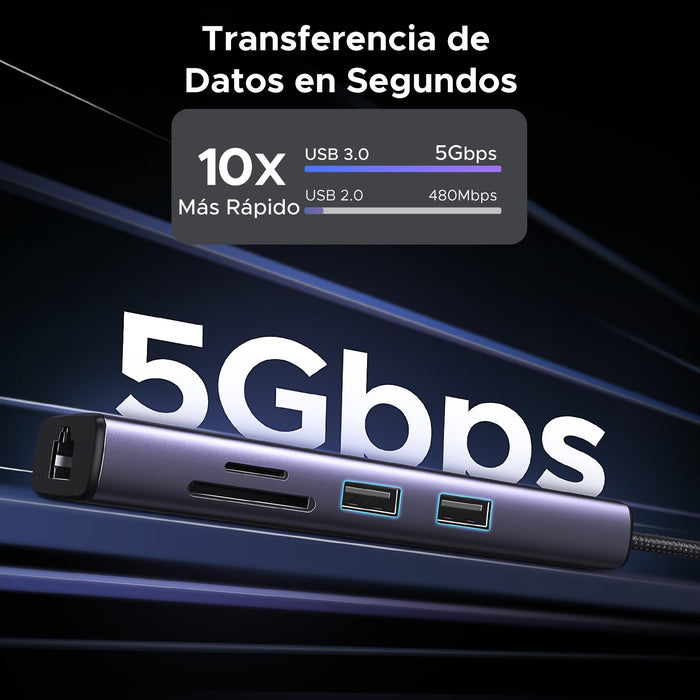 EAN 6957303865154 - Ugreen 60515 base para portátil y replicador de puertos Alámbrico USB 3.2 Gen 1 (3.1 Gen 1) Type-C Gris imagen 15