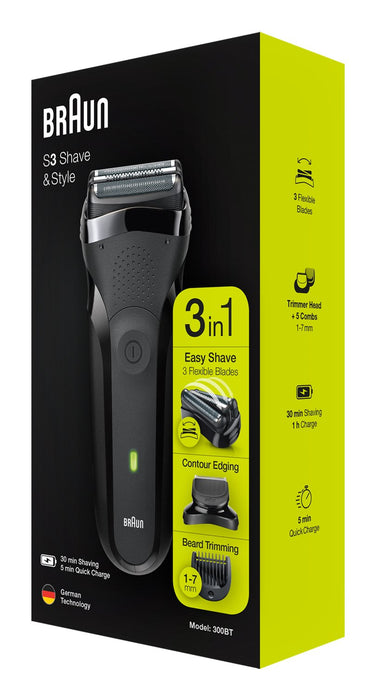 EAN 8700216735742 - Braun Series 3 300BT Máquina de afeitar de rotación Recortadora Negro imagen 4