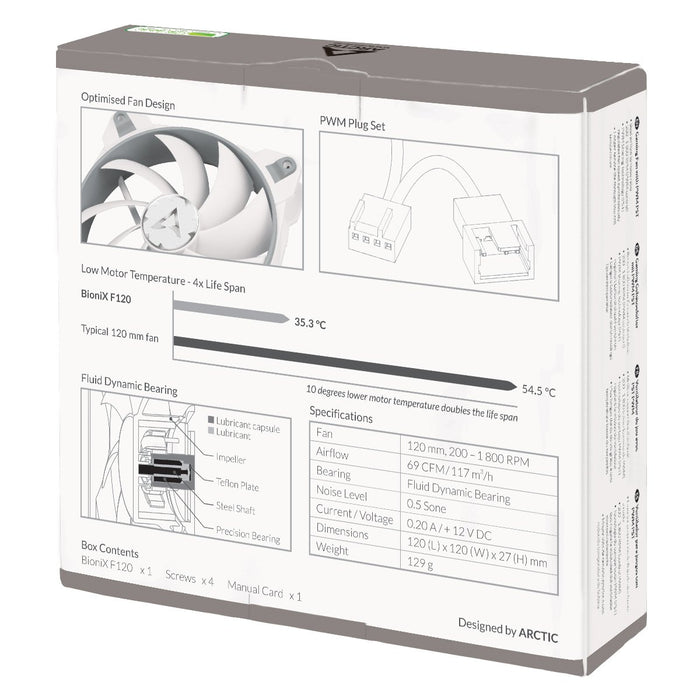 EAN 4895213702294 - ARCTIC BioniX F120 Carcasa del ordenador Ventilador 12 cm Gris, Blanco imagen 6