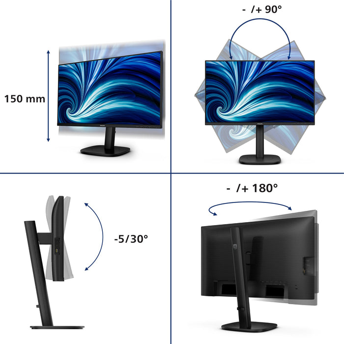 EAN 8721038006414 - Philips 24B2U3601 pantalla para PC 60,5 cm (23.8") 2560 x 1440 Pixeles Quad HD LCD Negro imagen 3
