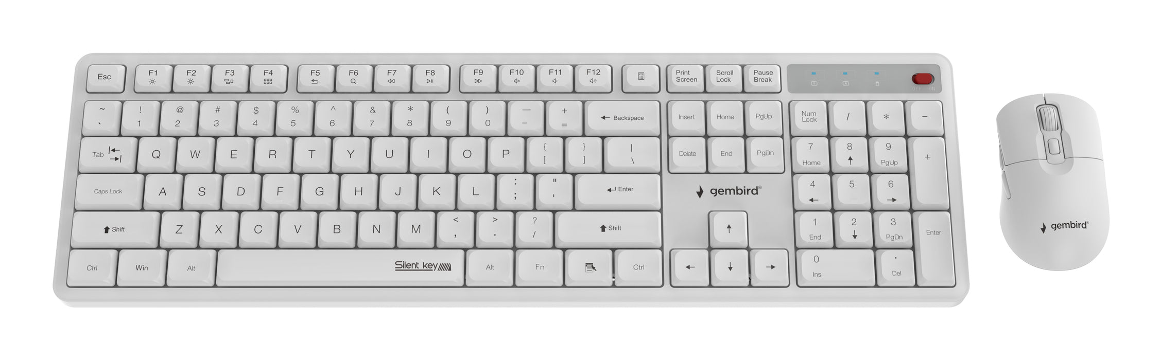 EAN 8716309137041 - Gembird KBS-WMS-01-W teclado Ratón incluido Oficina RF inalámbrico QWERTY Internacional de EE.UU. Blanco imagen 2