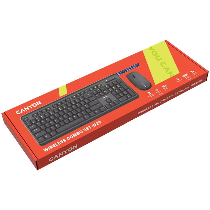 EAN 5291485007331 - Canyon SET-W20 teclado Ratón incluido Hogar / Oficina RF inalámbrico QWERTY Ruso Negro imagen 4