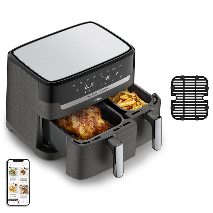 EAN 3045380024243 - Tefal Dual Easy Fry & Grill EY905B Doble 8,3 L Independiente 2700 W Freidora de aire caliente Gris imagen 1