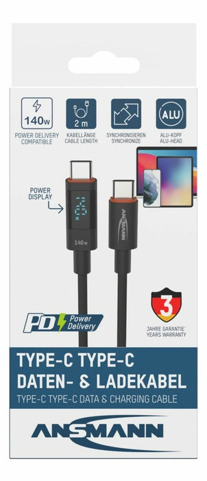 EAN 4013674195916 - Ansmann 1700-0171 cable USB USB 2.0 2 m USB C 0,48 Gbit/s 140 W Antracita imagen 11