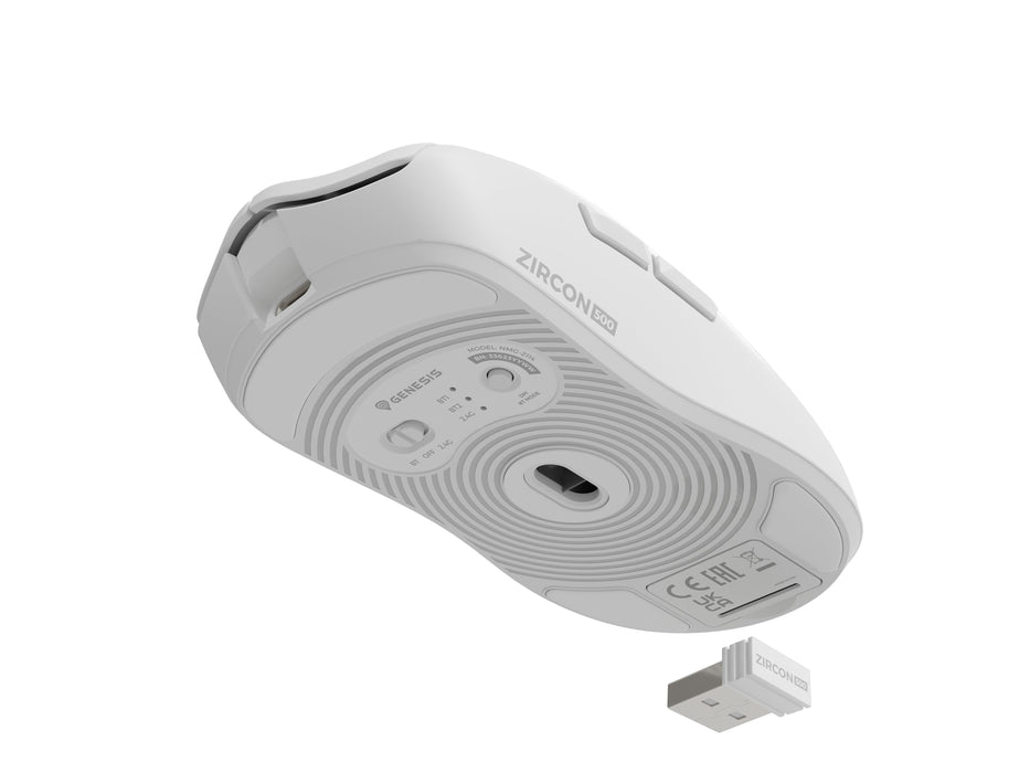 EAN 5901969443950 - GENESIS Zircon 500 ratón Juego mano derecha RF Wireless + Bluetooth + USB Type-C Óptico 10000 DPI imagen 2