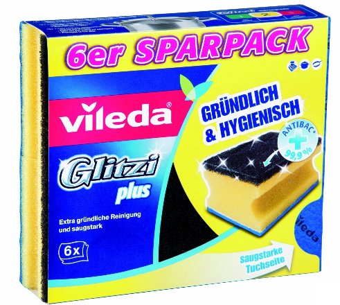 EAN 4003790104718 - Vileda Glitzi Plus w/ Antibac 6 Multipack Negro, Azul, Amarillo 6 pieza(s) imagen 1