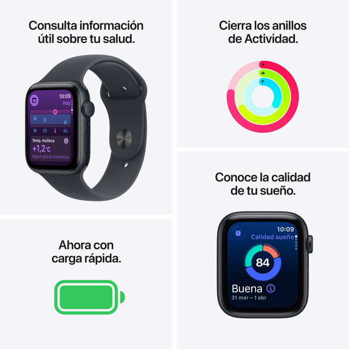 EAN 195950388336 - Apple Watch SE (3nd generation) OLED 44 mm Digital 368 x 448 Pixeles Pantalla táctil Negro Wifi GPS (satél imagen 3