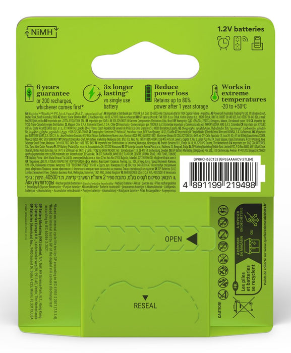 EAN 4891199219498 - GP Batteries 201238 pila doméstica Batería recargable AA Níquel-metal hidruro (NiMH) imagen 3