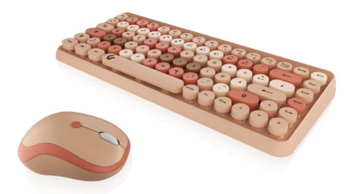 EAN 4250078173434 - KeySonic KSKM-5200M-RF (DE) teclado Ratón incluido Oficina RF inalámbrico QWERTZ Alemán Beige, Marrón, Ro imagen 1