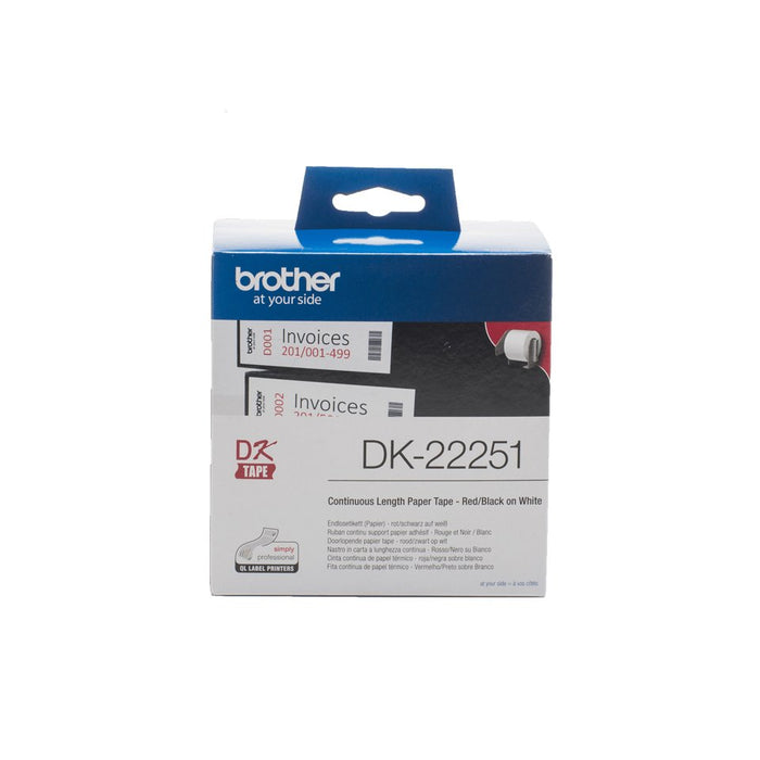 EAN 4977766766746 - Brother DK-22251 cinta para impresora de etiquetas Negro y rojo sobre blanco imagen 3