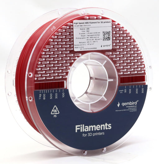 EAN 8716309131674 - Gembird 3DP-ABS1.75HY-01-R material de impresión 3d ABS Rojo 1 kg imagen 2