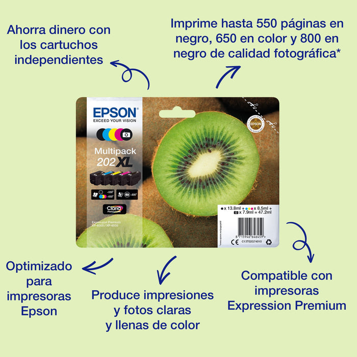 EAN 8715946646213 - Epson Kiwi 202 cartucho de tinta 1 pieza(s) Original Rendimiento estándar Negro imagen 2