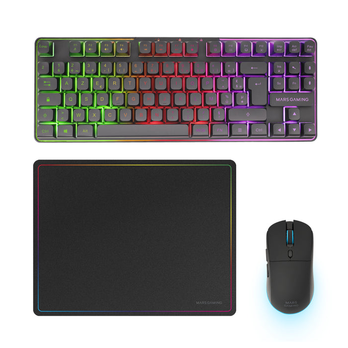 EAN 8435693111771 - Mars Gaming MCPWTKLFR teclado Ratón incluido Juego RF inalámbrica + USB AZERTY Francés Negro imagen 1